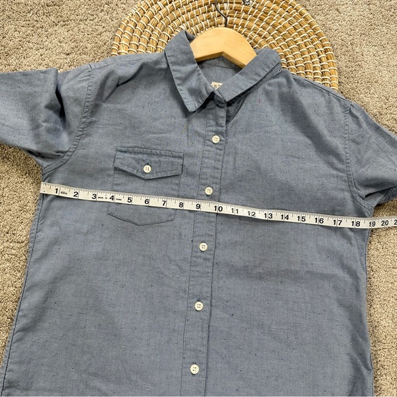 Bridge & Burn Women’s Button Down Shirt Top Longsleeve in Pale Blue Fleck Size S - Picture 14 of 14